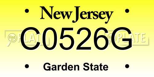 C0526G New Jersey License Plate