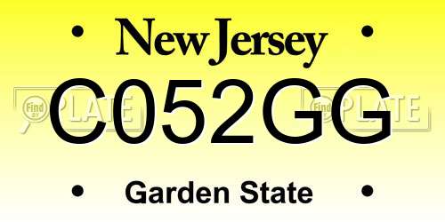 C052GG New Jersey License Plate
