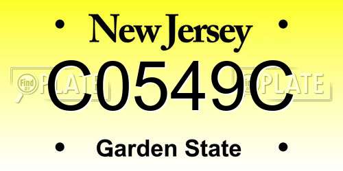 C0549C New Jersey License Plate