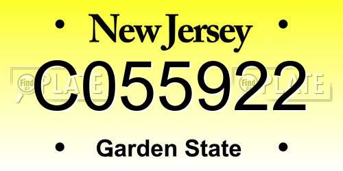 C055922 New Jersey License Plate