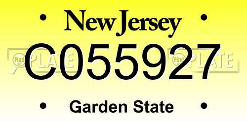 C055927 New Jersey License Plate