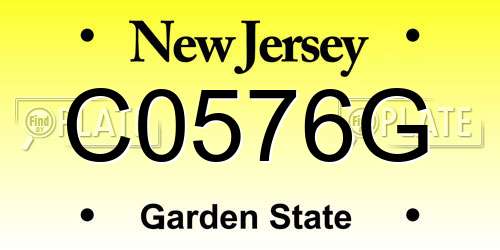C0576G New Jersey License Plate