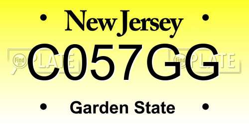 C057GG New Jersey License Plate