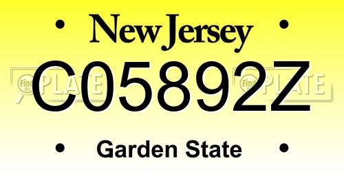 C05892Z New Jersey License Plate