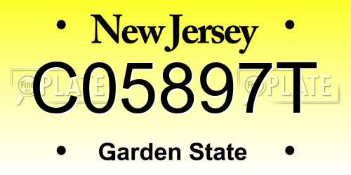 C05897T New Jersey License Plate