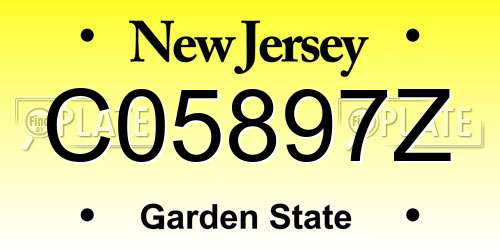 C05897Z New Jersey License Plate