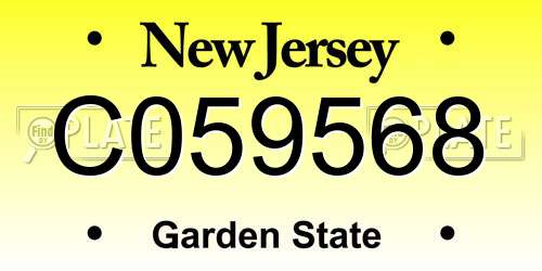 C059568 New Jersey License Plate