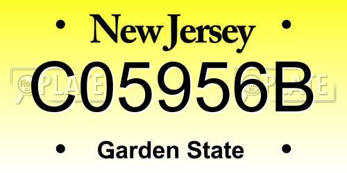 C05956B New Jersey License Plate