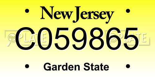 C059865 New Jersey License Plate