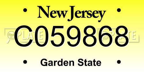 C059868 New Jersey License Plate