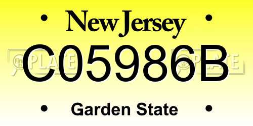 C05986B New Jersey License Plate
