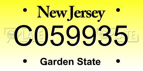 C059935 New Jersey License Plate