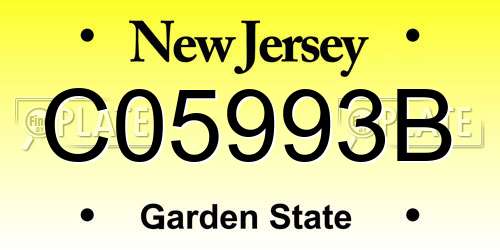 C05993B New Jersey License Plate