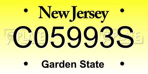 C05993S New Jersey License Plate