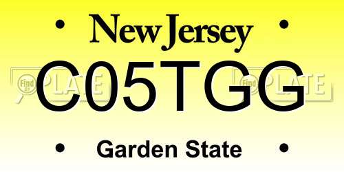 C05TGG New Jersey License Plate