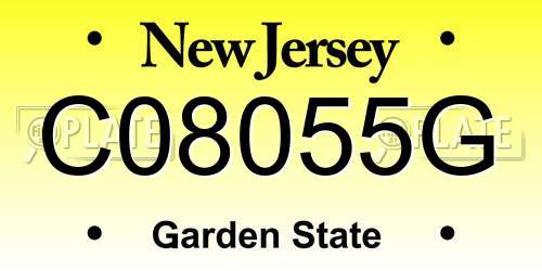 C08055G New Jersey License Plate