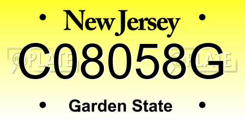 C08058G New Jersey License Plate