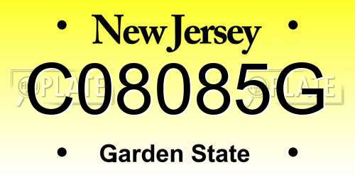 C08085G New Jersey License Plate
