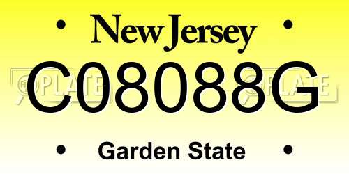 C08088G New Jersey License Plate