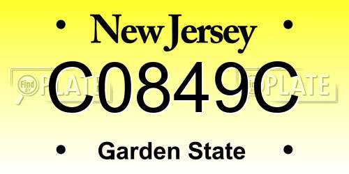 C0849C New Jersey License Plate