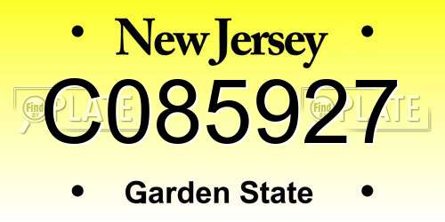 C085927 New Jersey License Plate