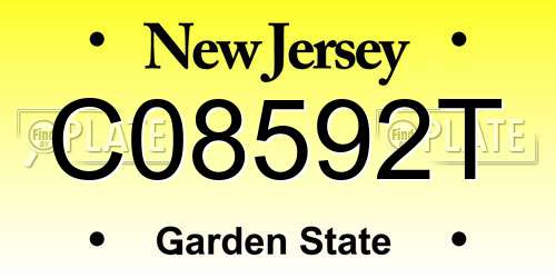C08592T New Jersey License Plate