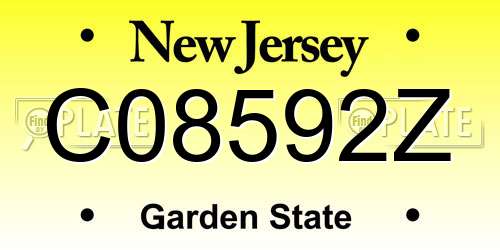 C08592Z New Jersey License Plate