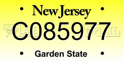 C085977 New Jersey License Plate