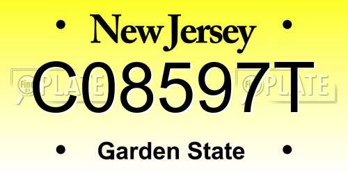 C08597T New Jersey License Plate