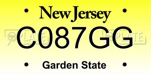 C087GG New Jersey License Plate