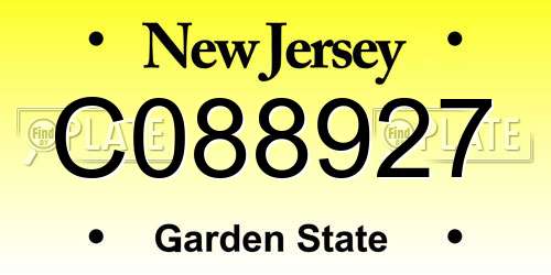 C088927 New Jersey License Plate