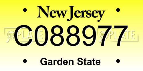 C088977 New Jersey License Plate