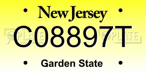 C08897T New Jersey License Plate