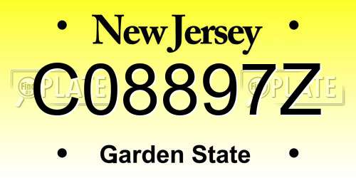 C08897Z New Jersey License Plate