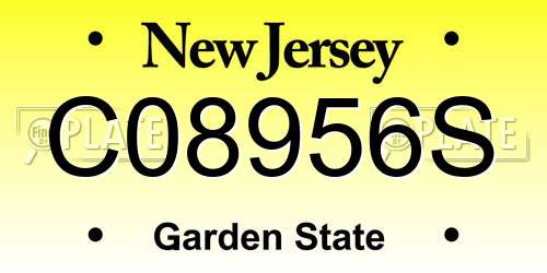 C08956S New Jersey License Plate