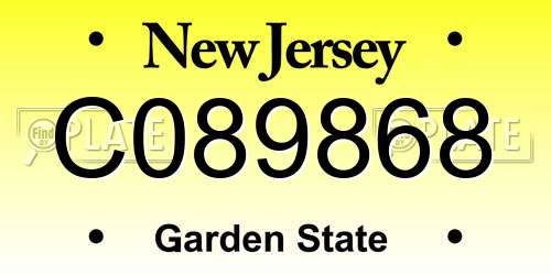 C089868 New Jersey License Plate