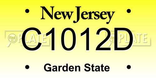 C1012D New Jersey License Plate