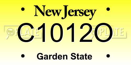 C1012O New Jersey License Plate