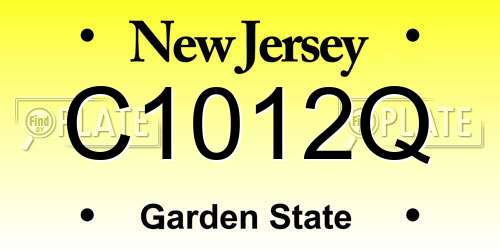 C1012Q New Jersey License Plate