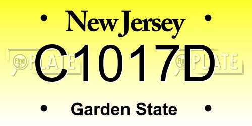 C1017D New Jersey License Plate