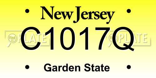 C1017Q New Jersey License Plate