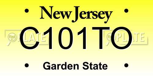 C101TO New Jersey License Plate