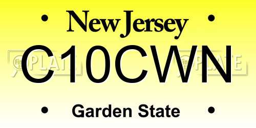 C10CWN New Jersey License Plate