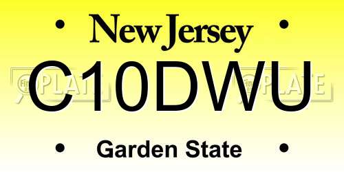 C10DWU New Jersey License Plate