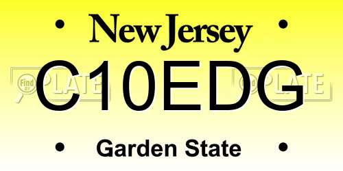 C10EDG New Jersey License Plate