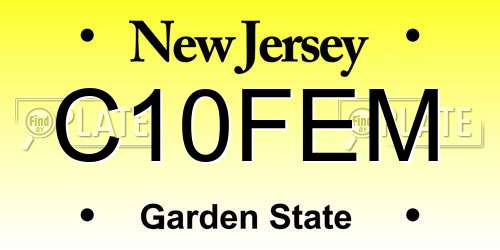 C10FEM New Jersey License Plate