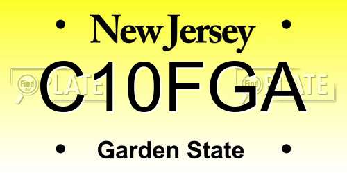 C10FGA New Jersey License Plate