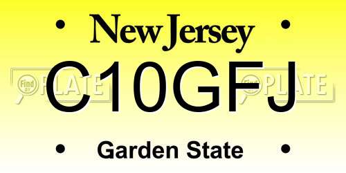 C10GFJ New Jersey License Plate