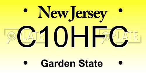 C10HFC New Jersey License Plate