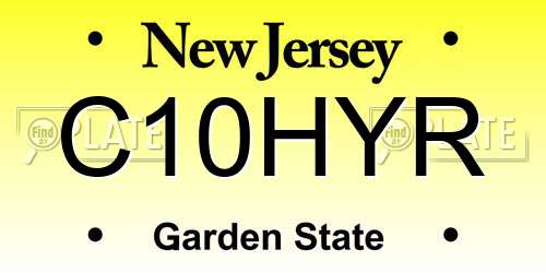 C10HYR New Jersey License Plate